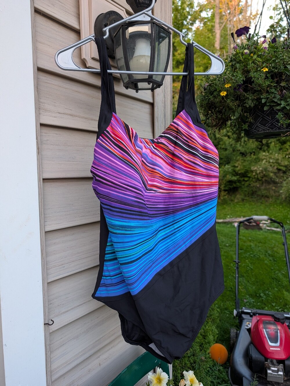 Reebok One Piece Multi Color Swimsuit Size 18